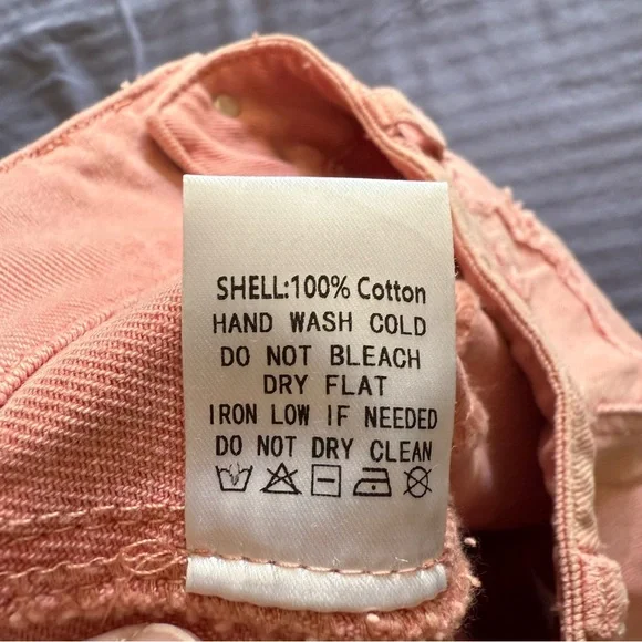 AKIRA Women’s Two-Tone Cargo Jeans Peach Coral Wide Leg High Waist XS NWT - Picture 7 of 12